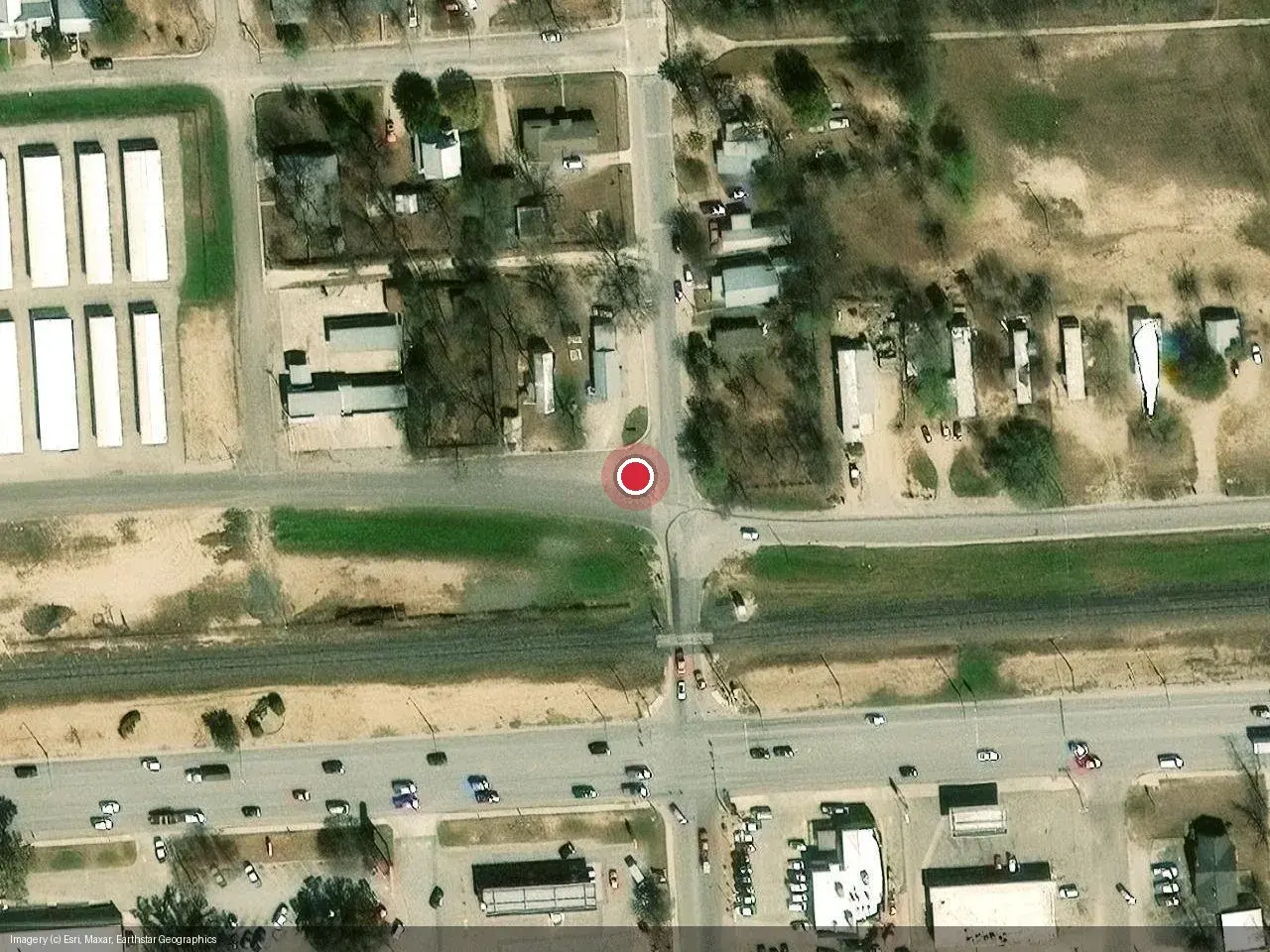 Satellite view of 502 18th Street at Avenue E, Hondo, Texas